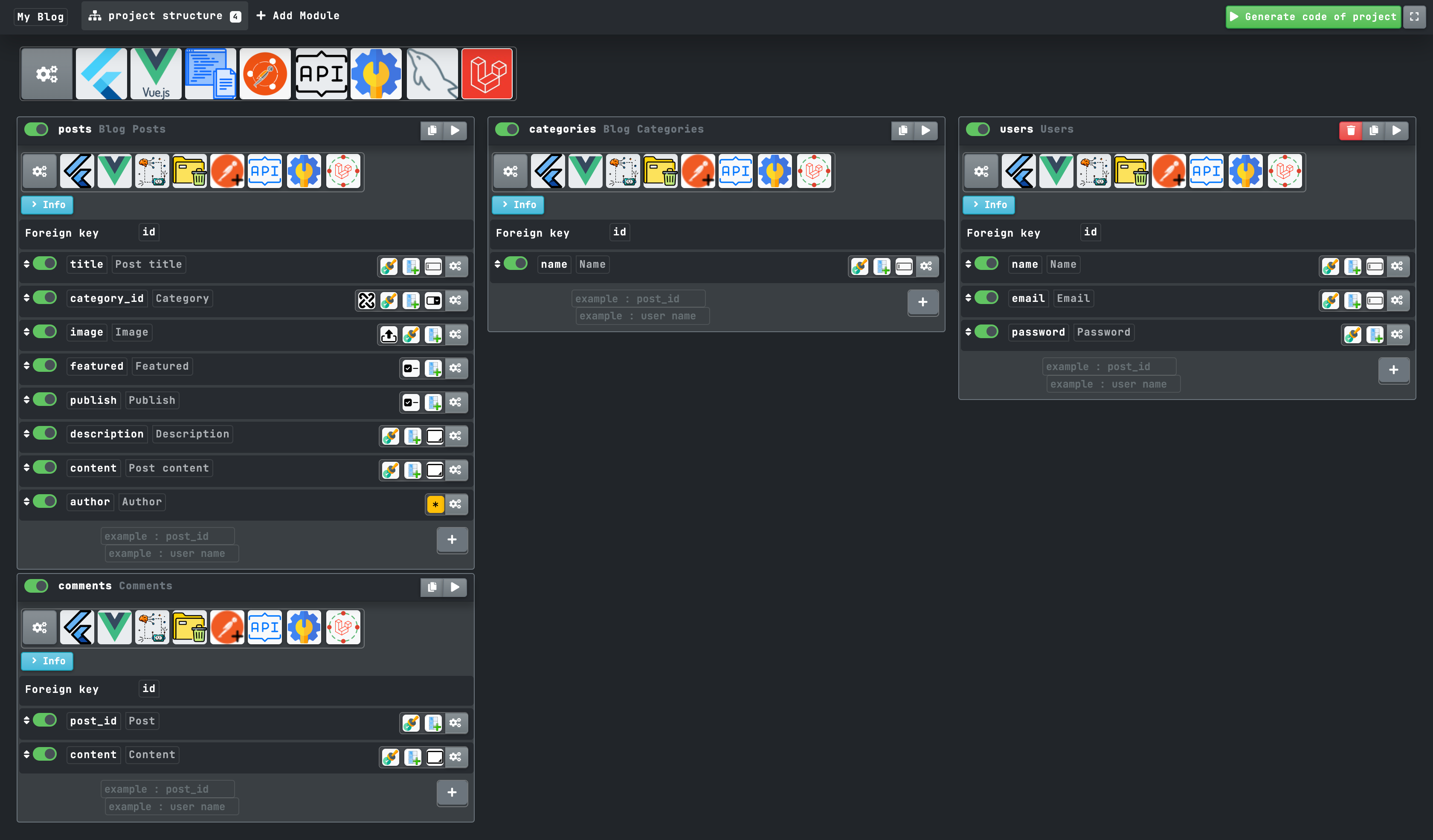 AppCubes website builder main interface